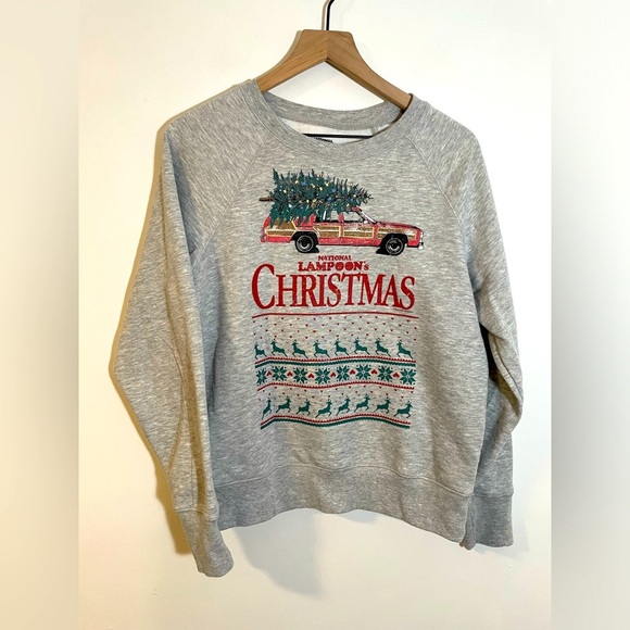 National Lampoon Tops - National Lampoons Christmas Vacation Gray Soft Crew Neck Sweatshirt Size Small